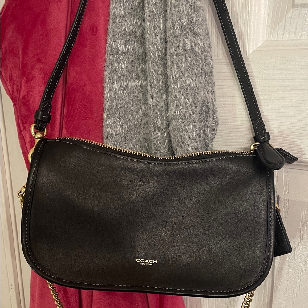 Coach Black Leather Shoulder Bag